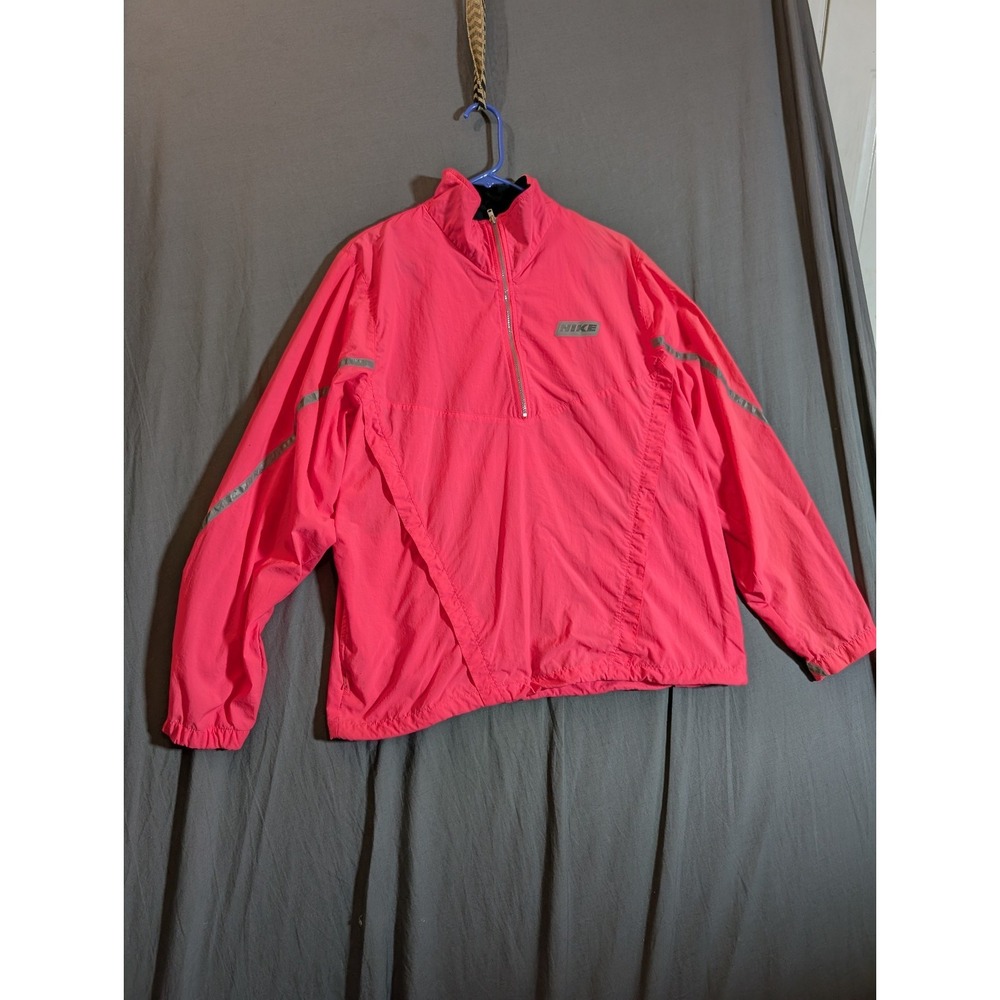 vintage Nike half-zip nylon‎ windbreaker jacket in neon pink size large